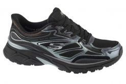 Buty sportowe Sneakersy damskie, Slip-Ins: Stamina Sport. Czarne buty treningowe Skechers, bez wzorów, z materiału, przed kostkę, bez zapięcia, trekkingowe. Za 359.99 zł.