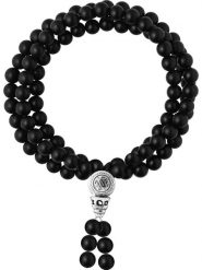 Pearline Bransoletka "Pouvoir de Protection" z elementem ozdobnym rozmiar: 70 cm. Czarne bransoletki Pearline, z agatem, srebrne. Za 217.99 zł.