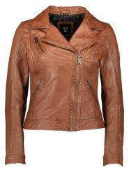 HIS Skórzana kurtka w kolorze janobrązowym rozmiar: 42. Brązowe kurtki HIS, bez wzorów, ze skóry, bez kaptura. Za 312.58 zł.