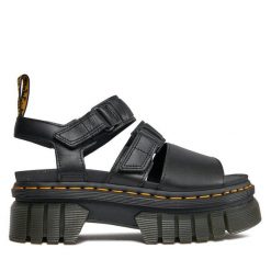 Sandały Dr. Martens. Czarne sandały Dr Martens, bez wzorów, bez obcasa, na płaskiej podeszwie, bez zapięcia. Za 619.99 zł.