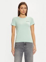 Guess T-Shirt W4YI02 J1314 Zielony Regular Fit. Zielone t-shirty Guess, s, z aplikacjami, z bawełny, bez kołnierzyka, bez ramiączek. Za 99.99 zł.