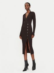 PINKO Sukienka dzianinowa Viscosa Mix 104033 A239 Brązowy Slim Fit. Brązowe sukienki Pinko, m, bez wzorów, z dzianiny, bez kołnierzyka, bez ramiączek. Za 1,029.00 zł.
