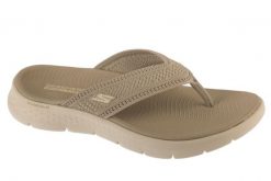 Japonki damskie, Go Walk Flex Sandal - Holly. Brązowe japonki Skechers, bez wzorów, z materiału, sportowe. Za 189.99 zł.