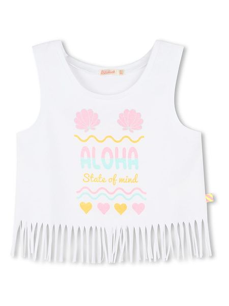 Billieblush Top w kolorze białym rozmiar: 92. Białe topy Billieblush, bez wzorów, z bawełny, bez kołnierzyka, bez ramiączek. Za 73.95 zł.