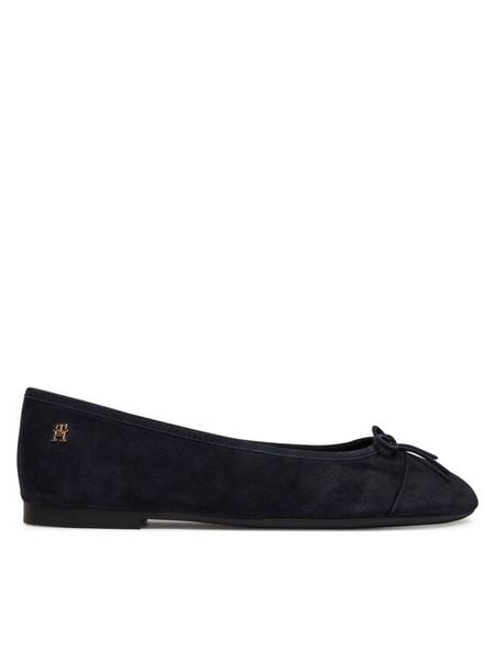 Tommy Hilfiger Baleriny FW0FW09357 Granatowy. Niebieskie baleriny Tommy Hilfiger, bez wzorów, ze skóry, bez obcasa, bez zapięcia. Za 285.99 zł.