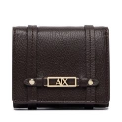 Portfel Armani Exchange. Brązowe portfele Armani Exchange, bez wzorów. Za 296.99 zł.