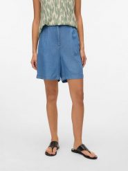 Vero Moda Szorty w kolorze niebieskim rozmiar: XS. Niebieskie szorty Vero Moda, bez wzorów, z lyocellu. Za 66.16 zł.