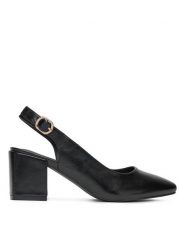 Clara Barson Sandały WS23070-01 Czarny. Czarne sandały Clara Barson, bez wzorów, ze skóry, bez obcasa, na słupku, bez zapięcia. Za 129.99 zł.