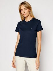Tommy Hilfiger T-Shirt WW0WW22043 Granatowy Regular Fit. Niebieskie t-shirty Tommy Hilfiger, xxs, bez wzorów, z bawełny, bez kołnierzyka, bez ramiączek. Za 99.99 zł.