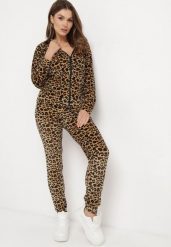 Brązowy 2-Częściowy Komplet Dresowy Welurowy Bluza z Kapturem i Spodnie z Kieszonkami Sarkaia. Brązowe bluzy Born2be, m, bez wzorów, z dresówki, bez ramiączek, z kapturem. W wyprzedaży za 72.24 zł.