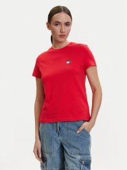 Tommy Jeans T-Shirt DW0DW22274 Czerwony Regular Fit. Czerwone t-shirty Tommy Jeans, xs, bez wzorów, z bawełny, bez kołnierzyka, bez ramiączek. Za 169.99 zł.