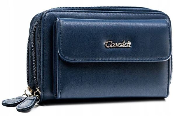 Portfel damski 4U Cavaldi N122-APU-BL c. niebieski. Niebieskie portfele 4U Cavaldi, bez wzorów, z materiału. Za 30.99 zł.