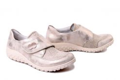 RIEKER 59552-62 beige, półbuty damskie. Brązowe półbuty wsuwane Rieker, na lato, bez wzorów, bez obcasa. Za 339.90 zł.