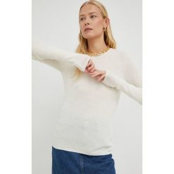 Birgitte Herskind sweter wełniany damski kolor beżowy lekki. Brązowe swetry Birgitte Herskind, l, bez wzorów, z dzianiny, bez ramiączek. W wyprzedaży za 418.99 zł.
