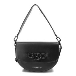 Czarna Elegancka Torebka Damska Hispanitas. Czarne listonoszki Hispanitas, bez wzorów, ze skóry ekologicznej, eleganckie, bez dodatków. Za 404.99 zł.