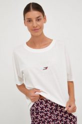 Tommy Hilfiger t-shirt bawełniany kolor biały. Białe t-shirty Tommy Hilfiger, l, bez wzorów, z bawełny, bez kołnierzyka, bez ramiączek. W wyprzedaży za 114.99 zł.