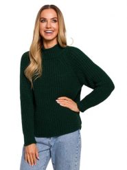Made of emotion Sweter w kolorze ciemnozielonym rozmiar: L/XL. Zielone swetry Made Of Emotion, l, bez wzorów, bez ramiączek. Za 52.92 zł.
