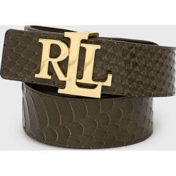 Lauren Ralph Lauren pasek skórzany dwustronny damski kolor zielony. Zielone paski Lauren Ralph Lauren, bez wzorów. W wyprzedaży za 329.99 zł.