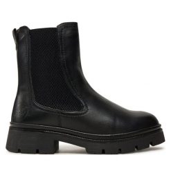 Botki s.Oliver. Czarne botki S.Oliver, bez wzorów, bez obcasa, na płaskiej podeszwie, bez zapięcia. Za 299.99 zł.