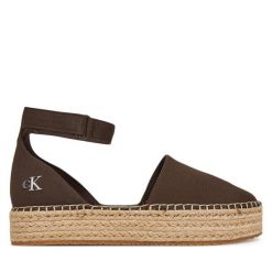 Espadryle Calvin Klein Jeans. Brązowe espadryle Calvin Klein Jeans, bez wzorów, z jeansu, bez obcasa. Za 209.99 zł.