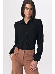 Nife Body-koszula w kolorze czarnym rozmiar: 40. Czarne koszule Nife, bez wzorów, bez kołnierzyka, bez ramiączek. Za 135.49 zł.