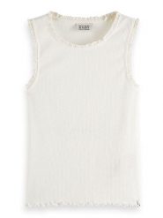 Scotch & Soda Top w kolorze białym rozmiar: 116. Białe topy Scotch & Soda, bez wzorów, bez kołnierzyka, bez ramiączek. Za 53.04 zł.