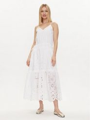 Pepe Jeans Sukienka letnia Dusana PL953480 Biały Regular Fit. Białe sukienki Pepe Jeans, xl, bez wzorów, z bawełny, bez kołnierzyka, bez ramiączek. Za 419.99 zł.