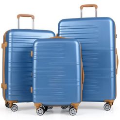 Zestaw 3 walizek podróżnych na kółkach. Brązowe walizki Costway. Za 446.00 zł.