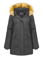 Geographical Norway Parka "Dinasty" w kolorze antracytowym rozmiar: XL. Czarne płaszcze Geographical Norway, xl, z aplikacjami, bez kaptura. Za 233.33 zł.