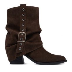 Kowbojki G-Star. Brązowe botki G-Star, bez wzorów, retro, bez obcasa, na słupku, bez zapięcia. Za 399.99 zł.