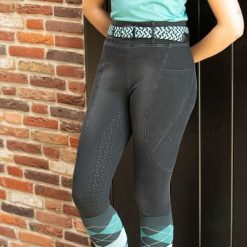 Damskie legginsy jeździeckie z pełną przyczepnością Harry's Horse Trendy. Czarne legginsy HARRYS HORSE, bez wzorów, z bawełny, sportowe, długie. Za 246.65 zł.