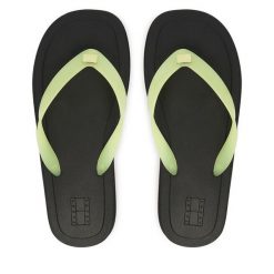 Japonki Tommy Jeans. Zielone japonki Tommy Jeans, bez wzorów, z jeansu. Za 209.99 zł.