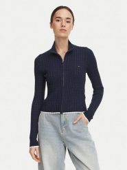 Tommy Jeans Kardigan DW0DW23355 Granatowy Slim Fit. Niebieskie swetry Tommy Jeans, xs, bez wzorów, z jeansu, bez ramiączek. Za 449.99 zł.