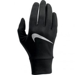 Lekkie Rękawiczki Damskie NRGM1082. Czarne rękawiczki Nike, bez wzorów, sportowe. Za 215.99 zł.
