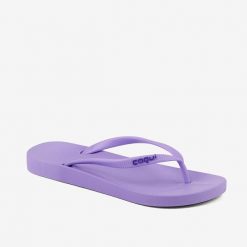 Damskie klapki Coqui. Fioletowe klapki Coqui, bez wzorów, z materiału, sportowe, bez obcasa, bez zapięcia. Za 130.99 zł.