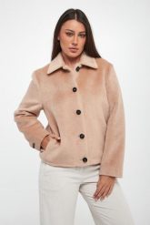 Płaszcz damski krótki z alpaki PESERICO. Płaszcze Peserico, bez wzorów, bez kaptura. Za 5,049.00 zł.