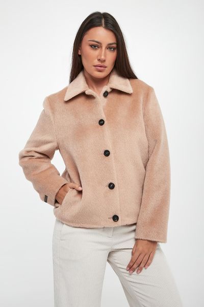 Płaszcz damski krótki z alpaki PESERICO. Płaszcze Peserico, bez wzorów, bez kaptura. Za 5,049.00 zł.