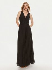 Fracomina Sukienka wieczorowa FQ24SD3027W41201 Czarny Slim Fit. Czarne sukienki Fracomina, xs, bez wzorów, z syntetyku, wizytowe, bez kołnierzyka, bez ramiączek. Za 649.99 zł.