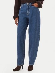 HUGO Jeansy Gimine 50563510 Granatowy Wide Leg. Niebieskie jeansy Hugo, bez wzorów, z bawełny. Za 794.99 zł.