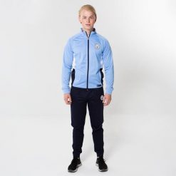 Dres piłkarski dla dorosłych Manchester City. Niebieskie kombinezony MANCHESTER CITY, m, bez wzorów, z dresówki, sportowe, bez kołnierzyka, bez ramiączek. Za 239.99 zł.
