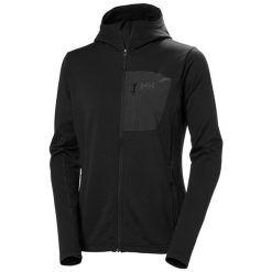 Bluza damska z kapturem Helly Hansen Versalite. Czarne bluzy Helly Hansen, bez wzorów, z materiału, sportowe, bez ramiączek, z kapturem. Za 471.00 zł.