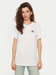 KARL LAGERFELD T-Shirt A1W17025 Biały Relaxed Fit. Białe t-shirty KARL LAGERFELD, xl, bez wzorów, z bawełny, bez kołnierzyka, bez ramiączek. Za 259.99 zł.
