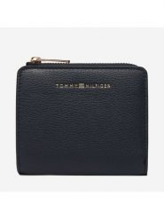Tommy Hilfiger Portfel Th Flag Compact Za AW0AW18124 Granatowy. Niebieskie portfele Tommy Hilfiger, bez wzorów, ze skóry. Za 229.99 zł.