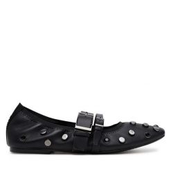 Baleriny DKNY. Czarne baleriny DKNY, bez wzorów, bez obcasa, bez zapięcia. Za 339.99 zł.