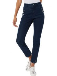 WITT WEIDEN Dżinsy - Slim fit - w kolorze granatowym rozmiar: 50. Niebieskie jeansy WITT WEIDEN, bez wzorów, z podwyższonym stanem. Za 130.99 zł.