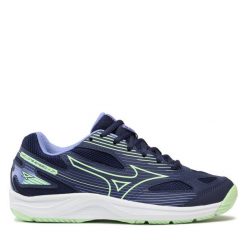 Buty halowe Mizuno. Niebieskie buty sportowe lifestyle Mizuno, bez wzorów, bez zapięcia. Za 159.99 zł.