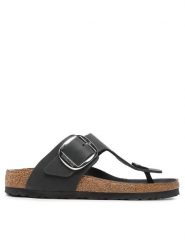 Birkenstock Japonki Gizeh Big Buckle 1023337 Czarny. Czarne japonki Birkenstock, bez wzorów, z nubiku. Za 399.99 zł.