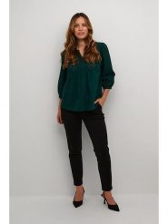 CULTURE Bluzka w kolorze zielonym rozmiar: M. Zielone bluzki Culture, m, bez wzorów, z bawełny, bez kołnierzyka, bez ramiączek. Za 113.99 zł.