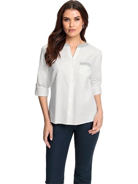 WITT WEIDEN Bluzka w kolorze białym rozmiar: 40. Białe bluzki WITT WEIDEN, bez wzorów, z bawełny, biznesowe, bez kołnierzyka, bez ramiączek. Za 74.63 zł.