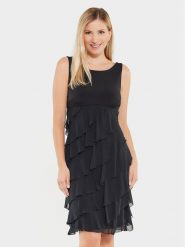 Swing Sukienka koktajlowa 77757710 Granatowy Slim Fit. Niebieskie sukienki Swing, bez wzorów, z syntetyku, wizytowe, bez kołnierzyka, bez ramiączek. Za 229.99 zł.